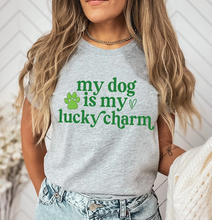 Load image into Gallery viewer, Lucky Charm Dog | Gray Unisex Tee