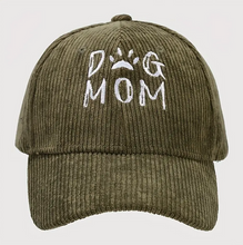 Load image into Gallery viewer, Dog Mom embroidery Corduroy hat | Army Green
