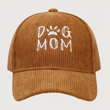 Load image into Gallery viewer, Dog Mom embroidery Corduroy hat | Camel
