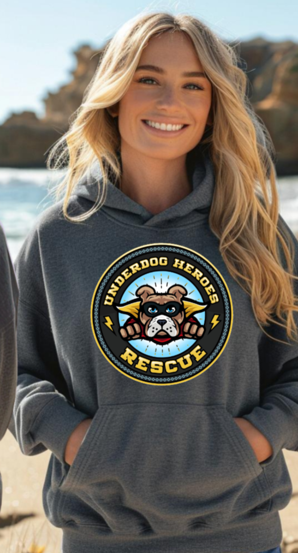 Underdog Heroes Rescue Logo-UNISEX | Dark Gray Hoodie