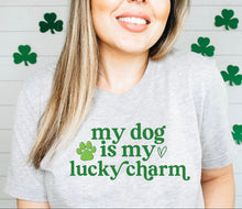 Load image into Gallery viewer, Lucky Charm Dog | Gray Unisex Tee
