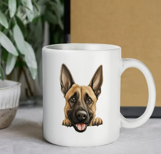 Belgian Malinois Coffee Cup-Peeking