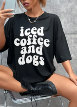 Load image into Gallery viewer, ICED COFFEE &amp; DOGS | Black T-Shirt
