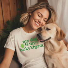 Load image into Gallery viewer, Lucky Charm Dog | Natural Unisex Tee
