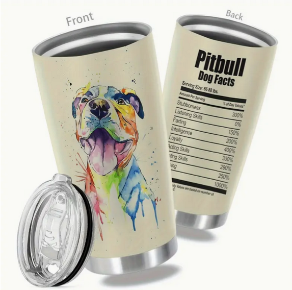 20oz PITBULL Facts Insulated Tumbler