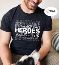 Load image into Gallery viewer, Underdog Heroes Stacked |Black Unisex T-Shirt
