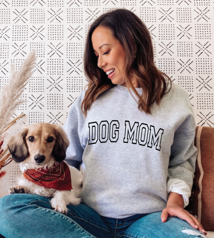 Dog Mom (Varsity) | Unisex Crewneck (2 color options)