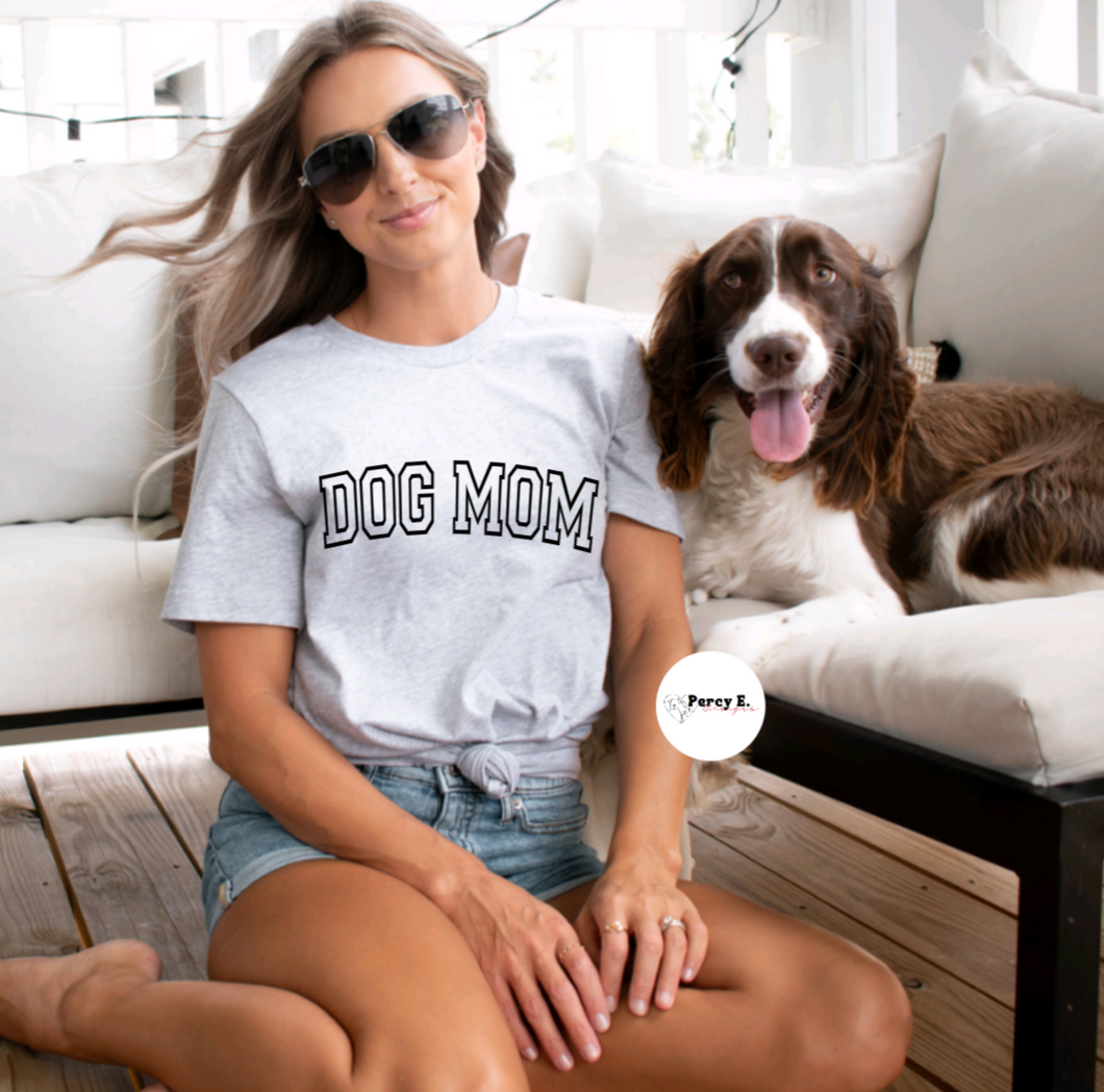 Dog Mom (Varsity) | Unisex T-Shirt (2 color options)