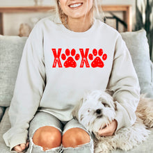 Load image into Gallery viewer, XOXO Paws (red)| White Unisex Crewneck
