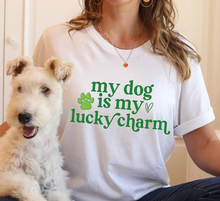 Load image into Gallery viewer, Lucky Charm Dog | White Unisex Tee
