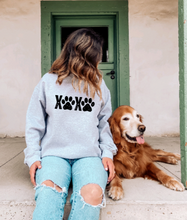 Load image into Gallery viewer, XOXO Paws (red or black) | Gray Unisex Crewneck
